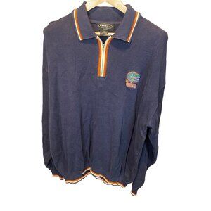 Vintage Tundra Florida Gators Pullover Knit Navy Long Sleeve Half Zip Sweater